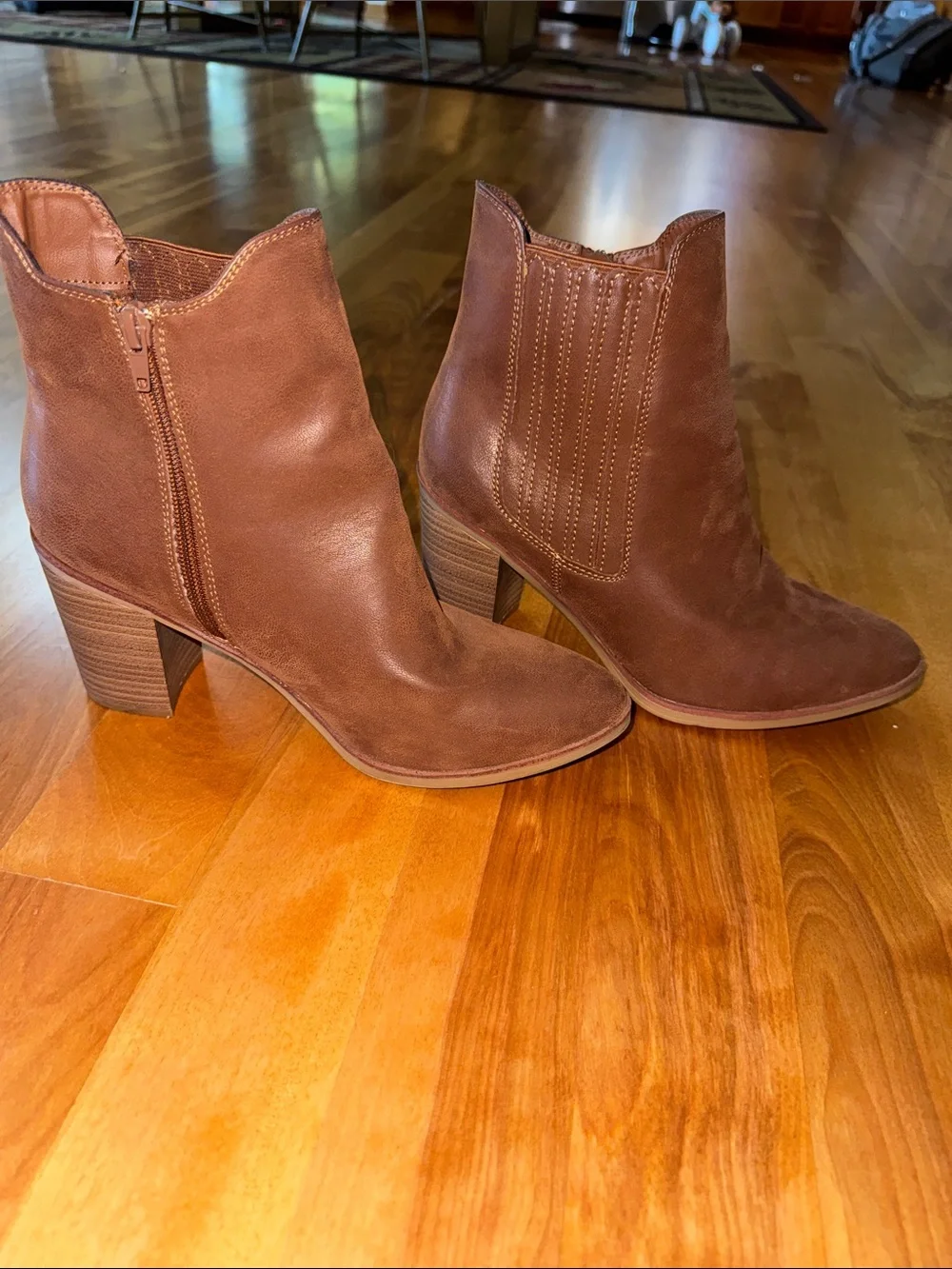Women’s Brown Leather Ankle Booties - perfect for fall